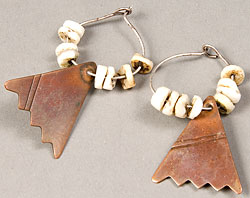 shell and brass earrings