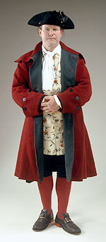 model wearing large red woolen coat