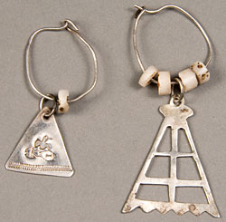 silver and shell bead earrings