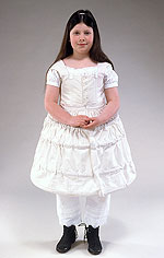girl wearing white hoop petticoat.
