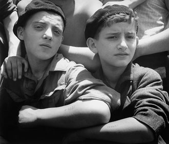 file:/activities/oralhistory/cappics/cohen1945a_boys, alt: Two young Jewish survivors of the Buchenwald concentration camp