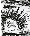 anti-war cartoon showing bombers and blast