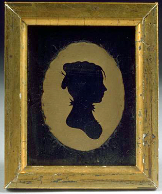 Silhouette of Persis Sheldon.